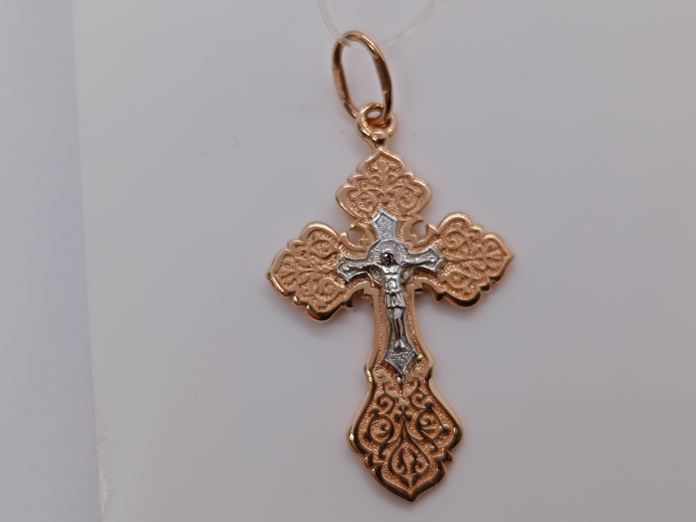 ПОДВЕСКА КРЕСТ без камня (Au 585)