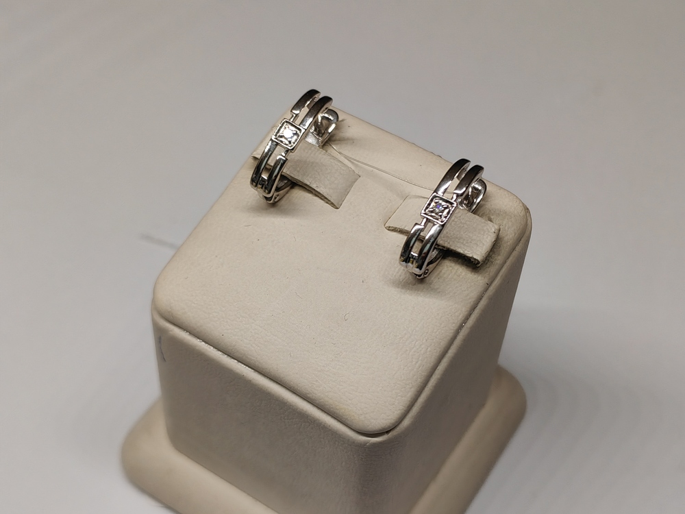 СЕРЬГИ БРИЛЛИАНТ (Ag 925)