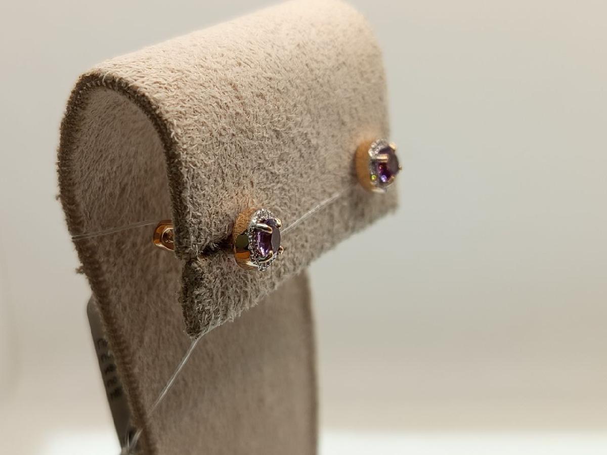 СЕРЬГИ ПУСЕТЫ аметист (Au 585)