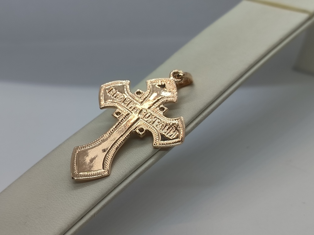 ПОДККИ585 ПОДВЕСКА КРЕСТ С КАМНЯМИ (Au 585)