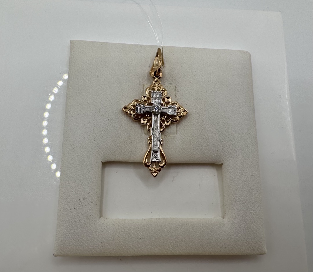 ПОДВЕСКА КРЕСТ с камнем (Au 585)