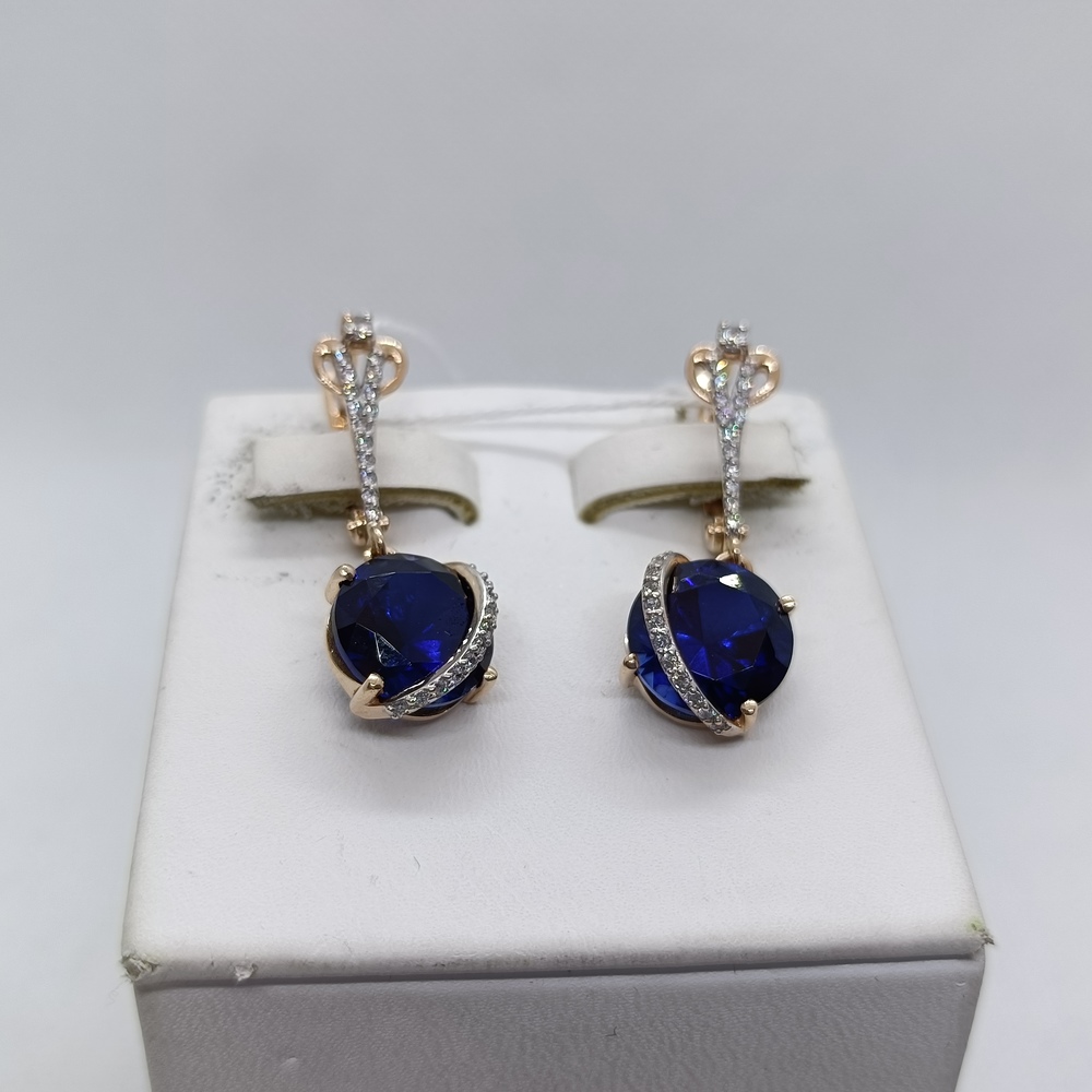 СКМИ585 СЕРЬГИ С КАМНЯМИ (Au 585)