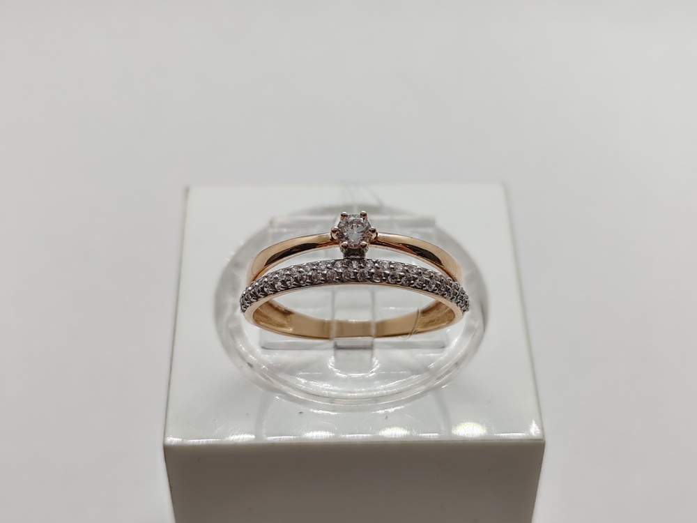 КОЛЬЦО С КАМНЯМИ (Au 585)