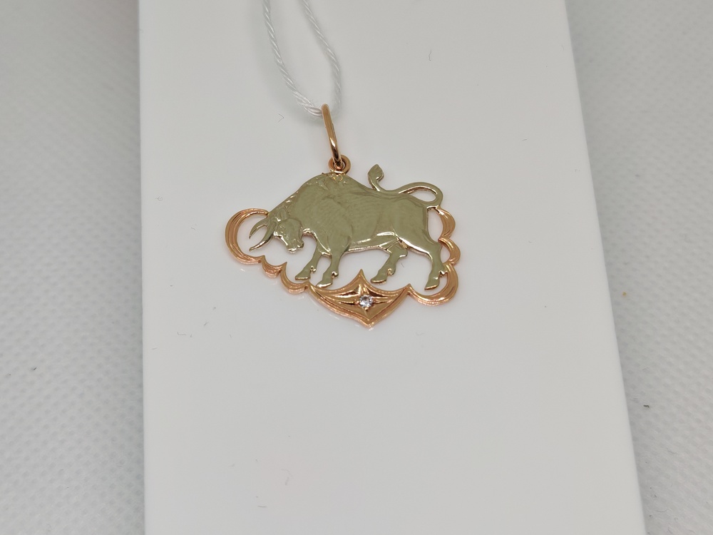 ПОДВЕСКА ЗНАК ЗОДИАКА ТЕЛЕЦ (Au 585)