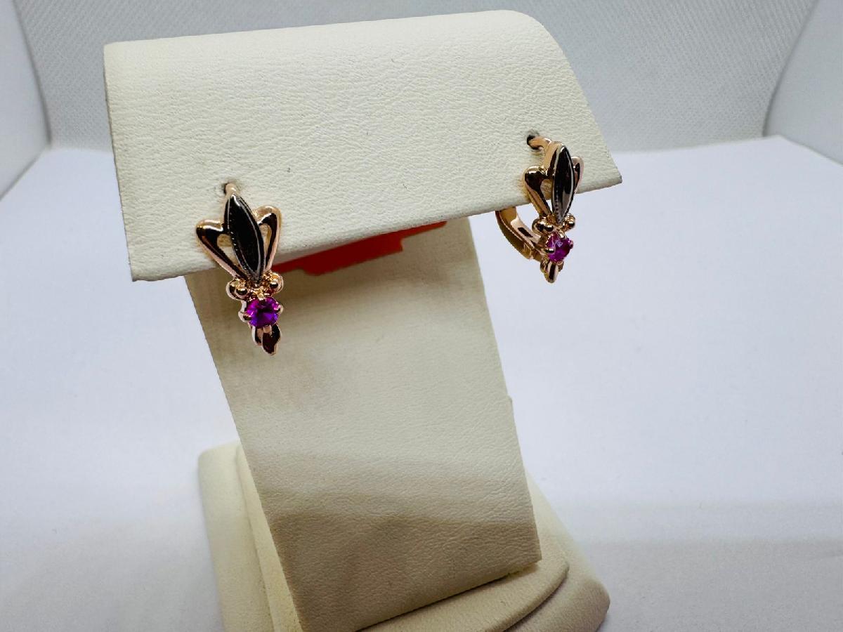 СЕРЬГИ С КАМНЕМ (Au 585)