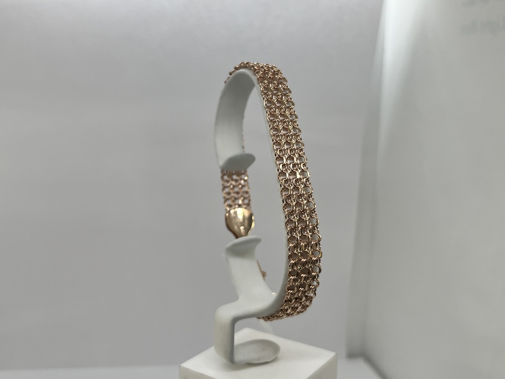 Бисмарк Б50 Трехрядный БРАСЛЕТ ПУСТОТЕЛЫЙ (Au 585)