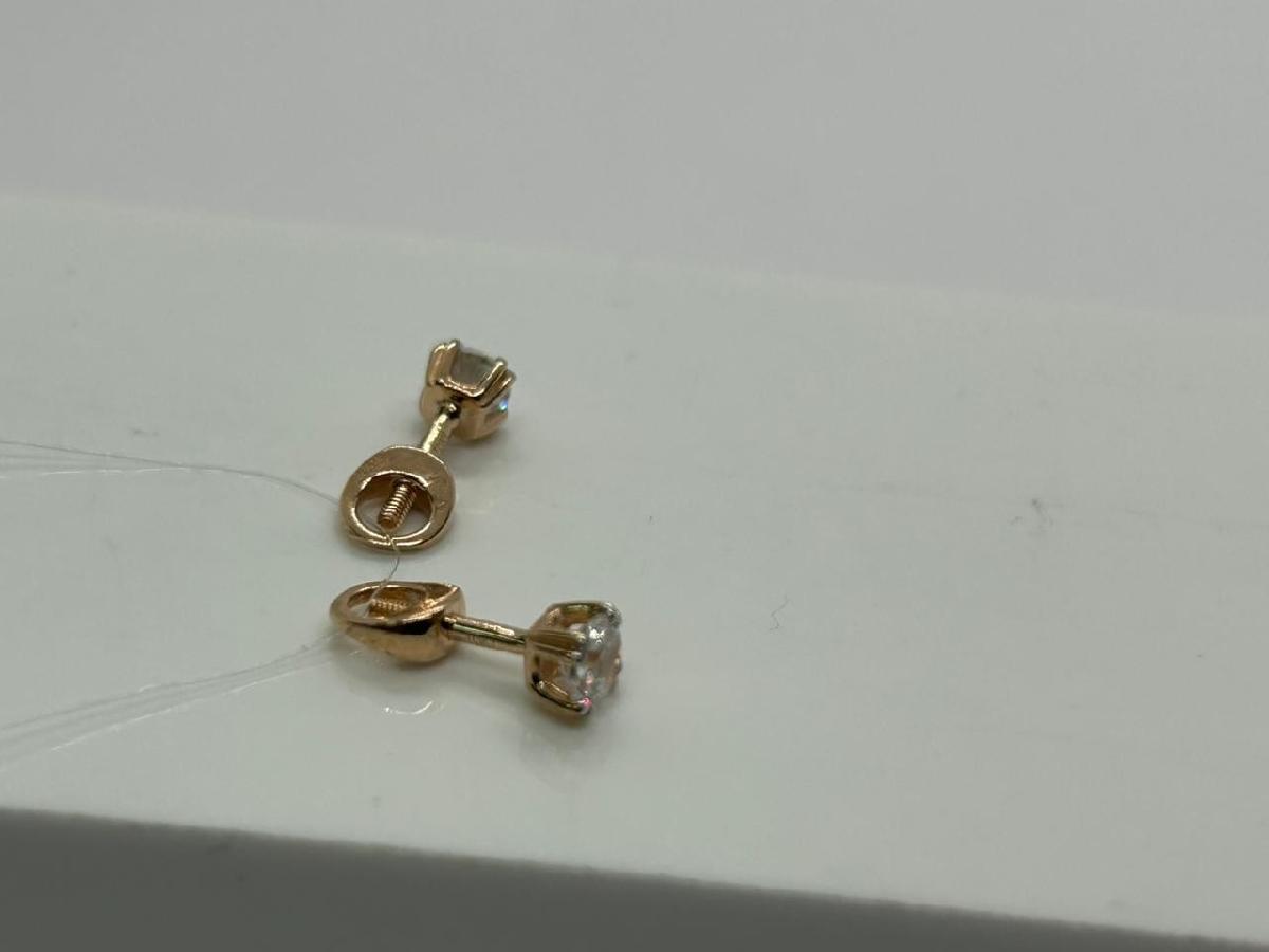 СЕРЬГИ ПУСЕТЫ с камнем (Au 585)