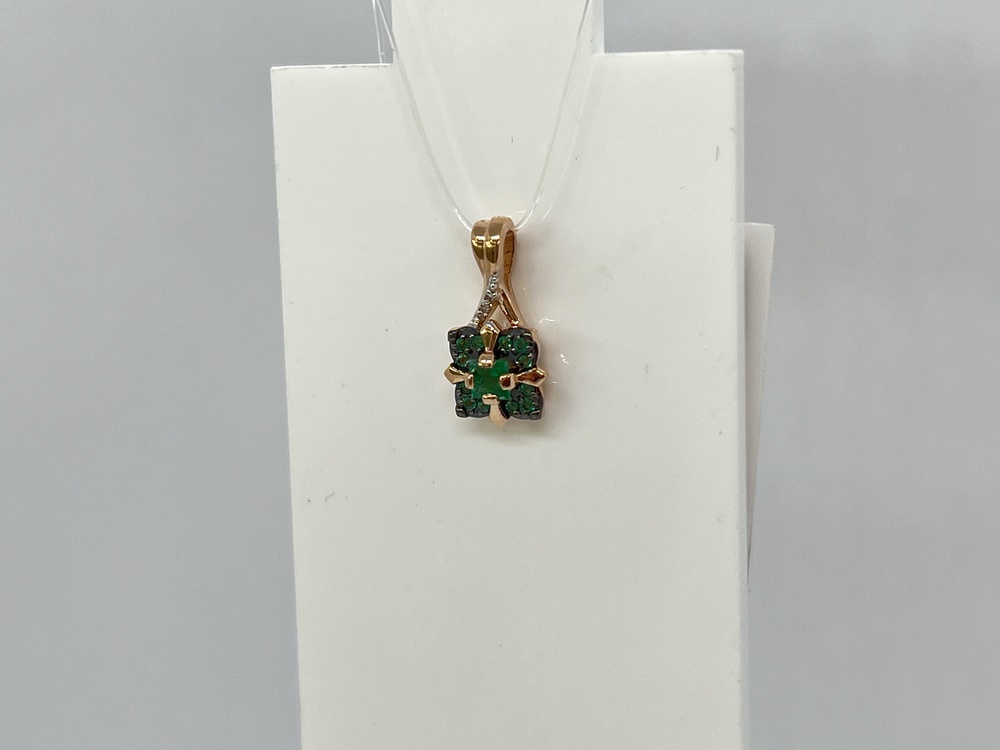 ПОДВЕСКА Бриллиант, изумруд (Au 585)
