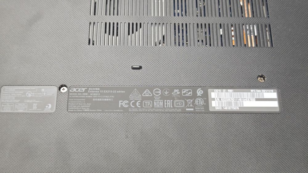 Ноутбук Acer Extensa 15 EX215-22; Ryzen 3 3250U, AMD Graphics, 8 Гб, 1 Tb, Нет