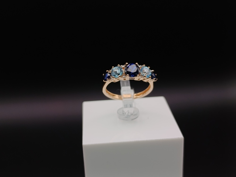 КОЛКМИ585 КОЛЬЦО С КАМНЯМИ (Au 585)