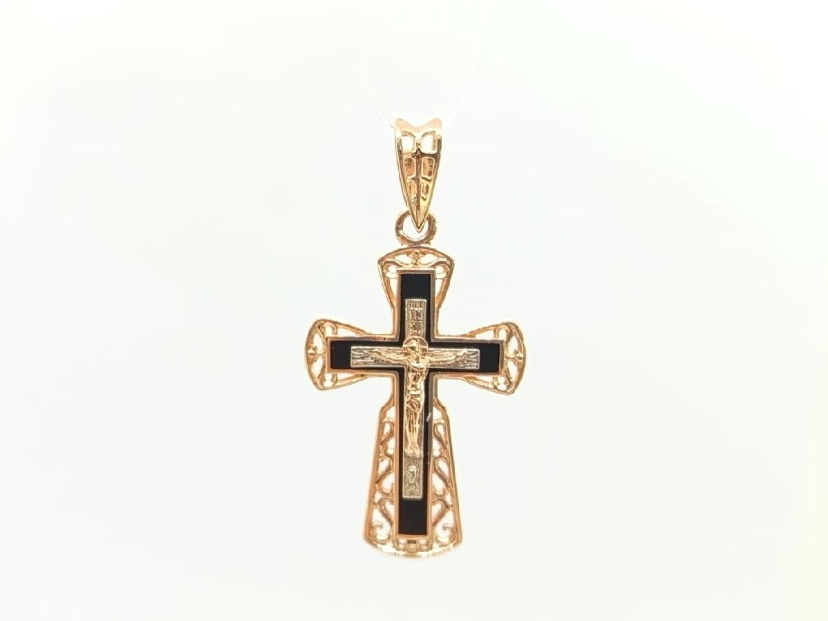 ПОДВЕСКА КРЕСТ Эмаль (Au 585)