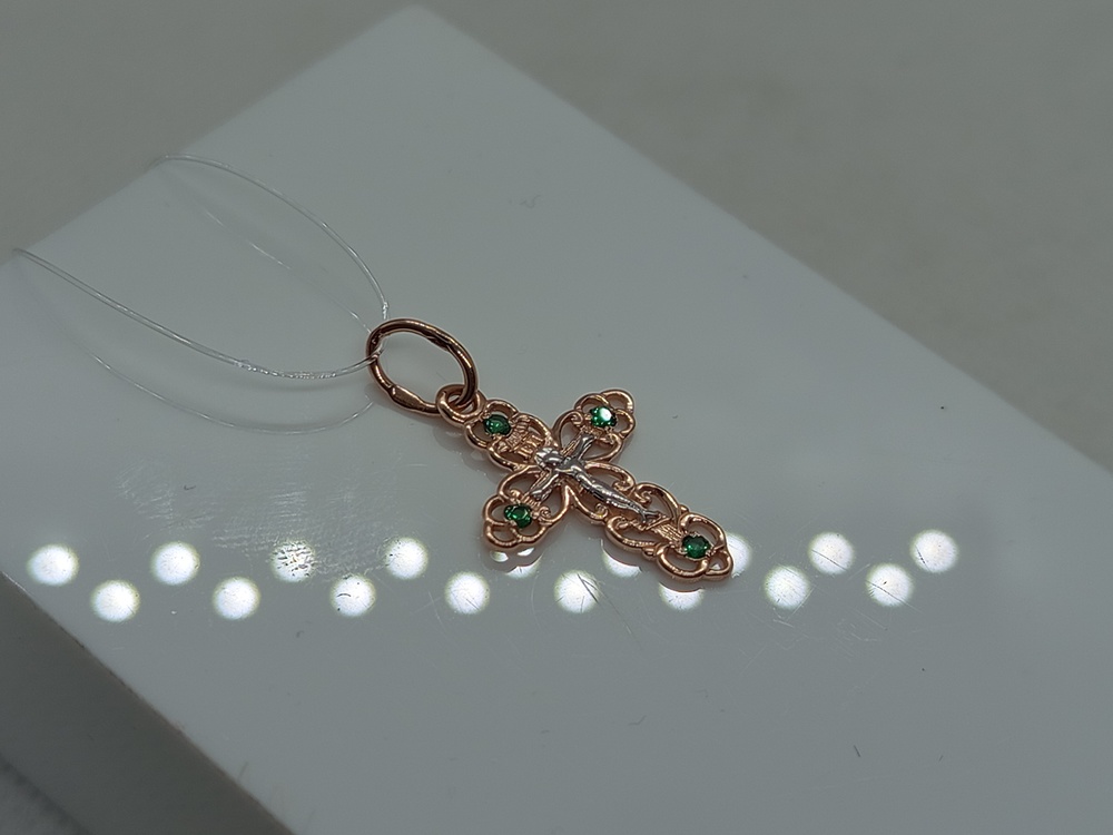 ПОДВЕСКА КРЕСТ с камнями (Au 585)