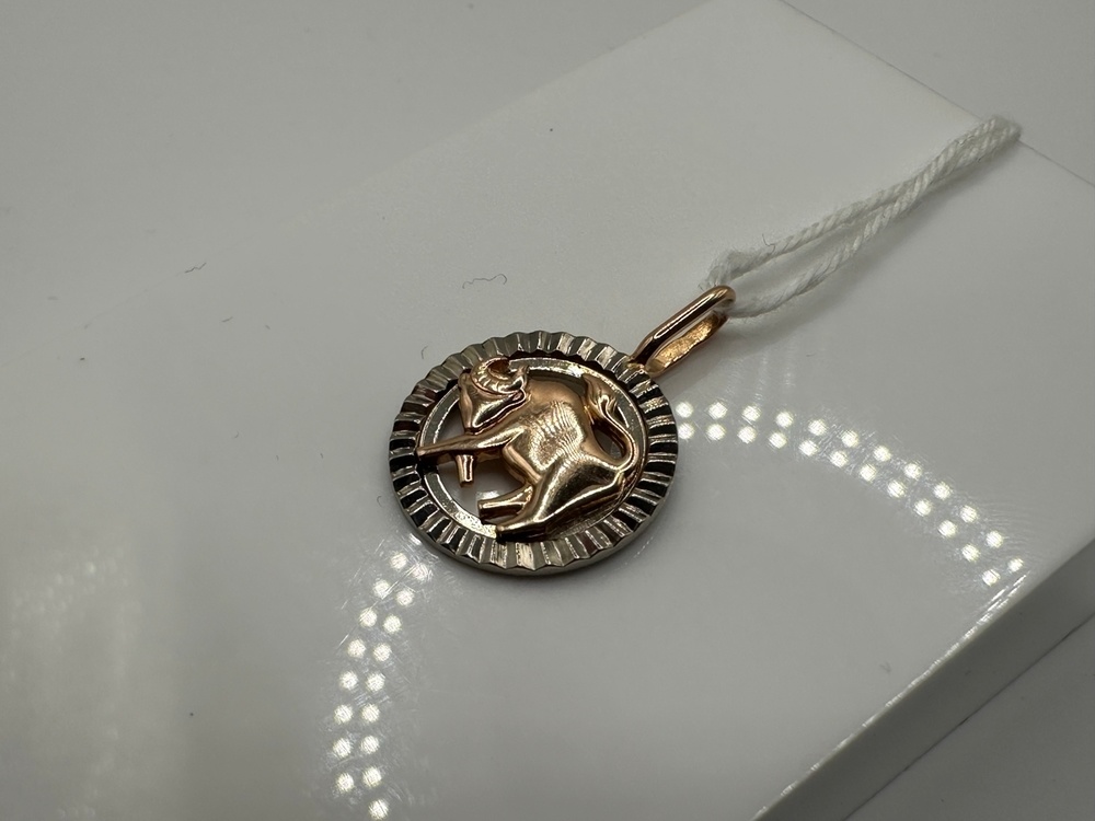 ПОДЗЗТ585 ПОДВЕСКА ЗНАК ЗОДИАКА ТЕЛЕЦ (Au 585)