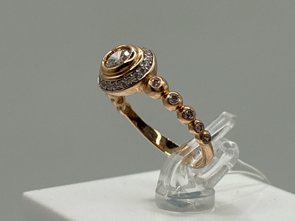 КОЛЬЦО С КАМНЯМИ (Au 585)