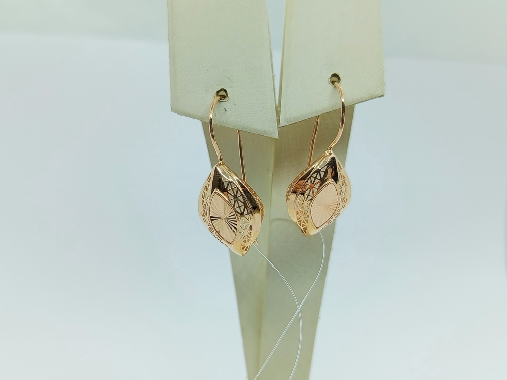 СЕРЬГИ ПЕТЕЛЬКА без камня (Au 585)