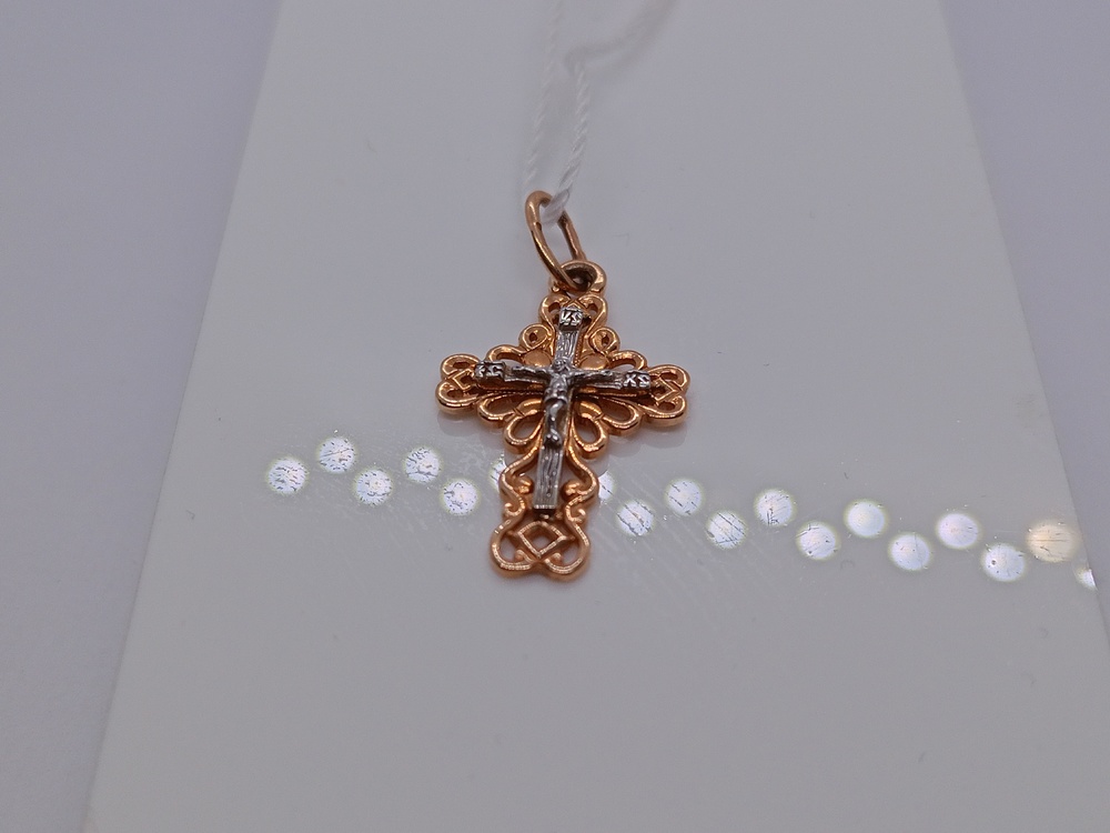 ПОДВЕСКА КРЕСТ БЕЗ КАМНЯ (Au 585)