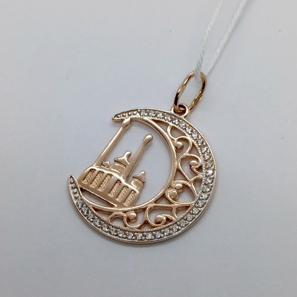 ПОДВЕСКА МЕЧЕТЬ С КАМНЯМИ (Au 585)