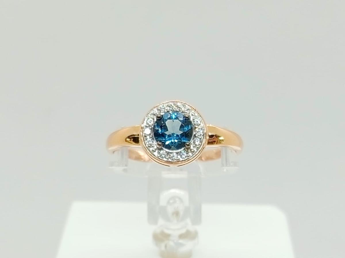 КОЛЬЦО ЛОНДОН-ТОПАЗ с камнями (Au 585)