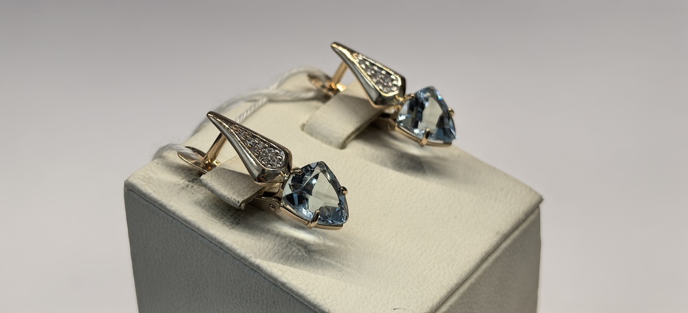 СКМИ585 СЕРЬГИ С КАМНЯМИ (Au 585)