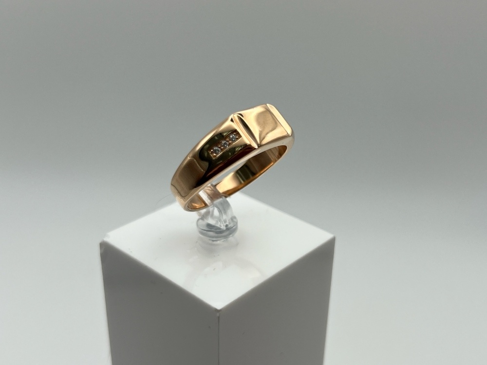 08-510146 КОЛЬЦО ПЕЧАТКА с камнями (Au 585)