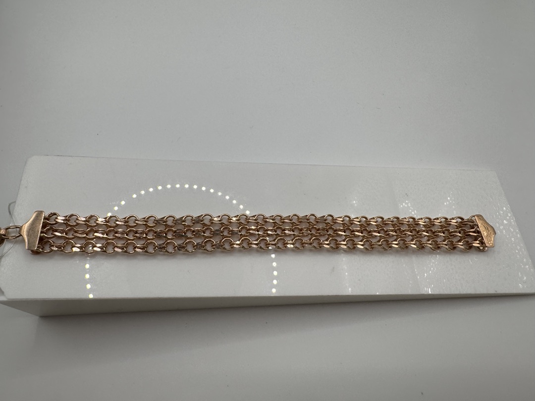 БРАСЛЕТ ПУСТОТЕЛЫЙ Бисмарк тройной (Au 585)