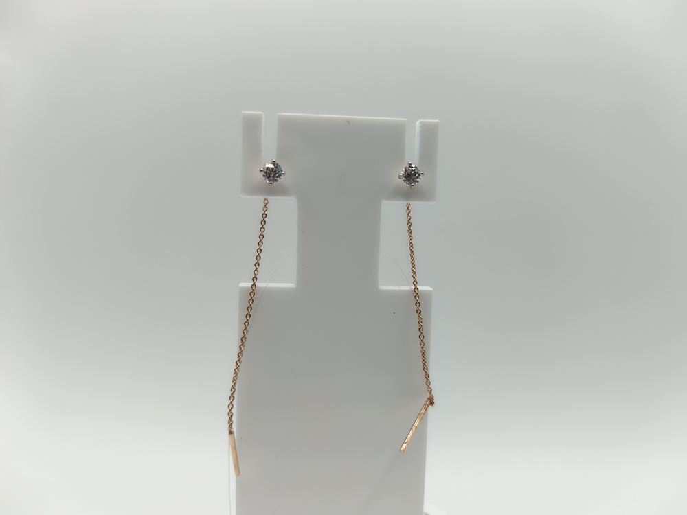 СЕРЬГИ ПРОДЕВКИ с камнем (Au 585)