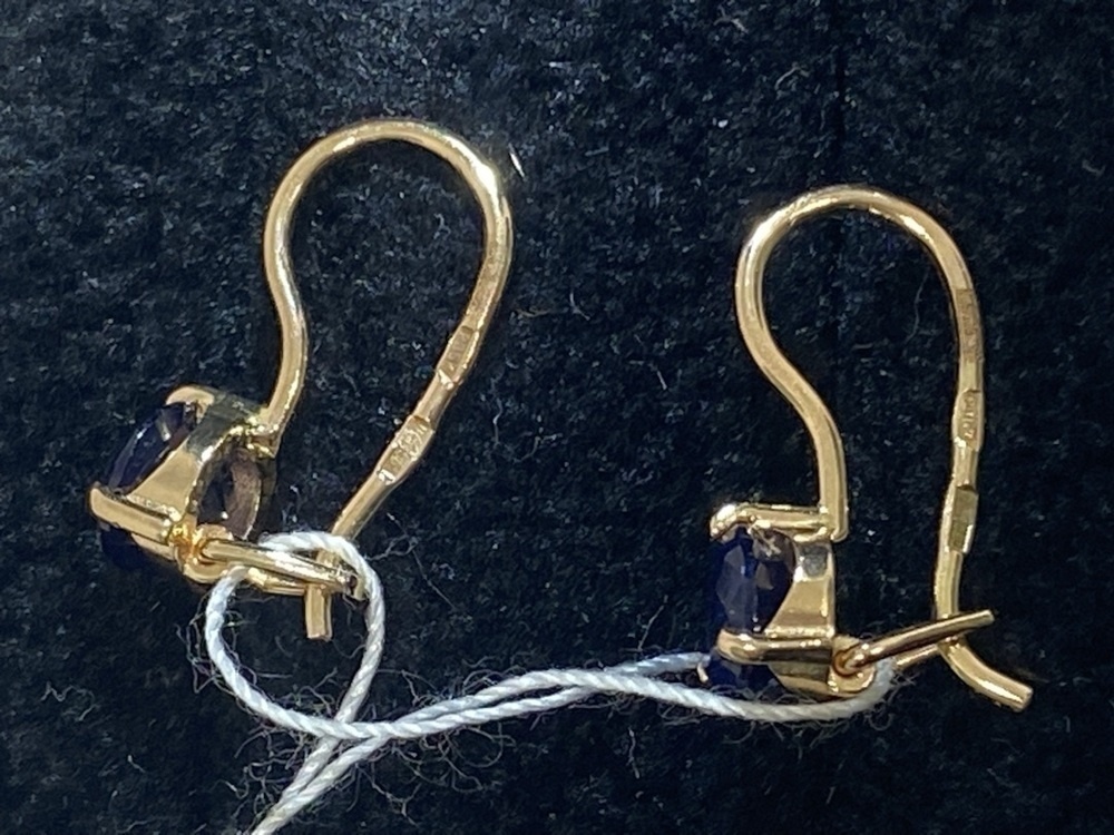 СКМ585 СЕРЬГИ С КАМНЕМ (Au 585)