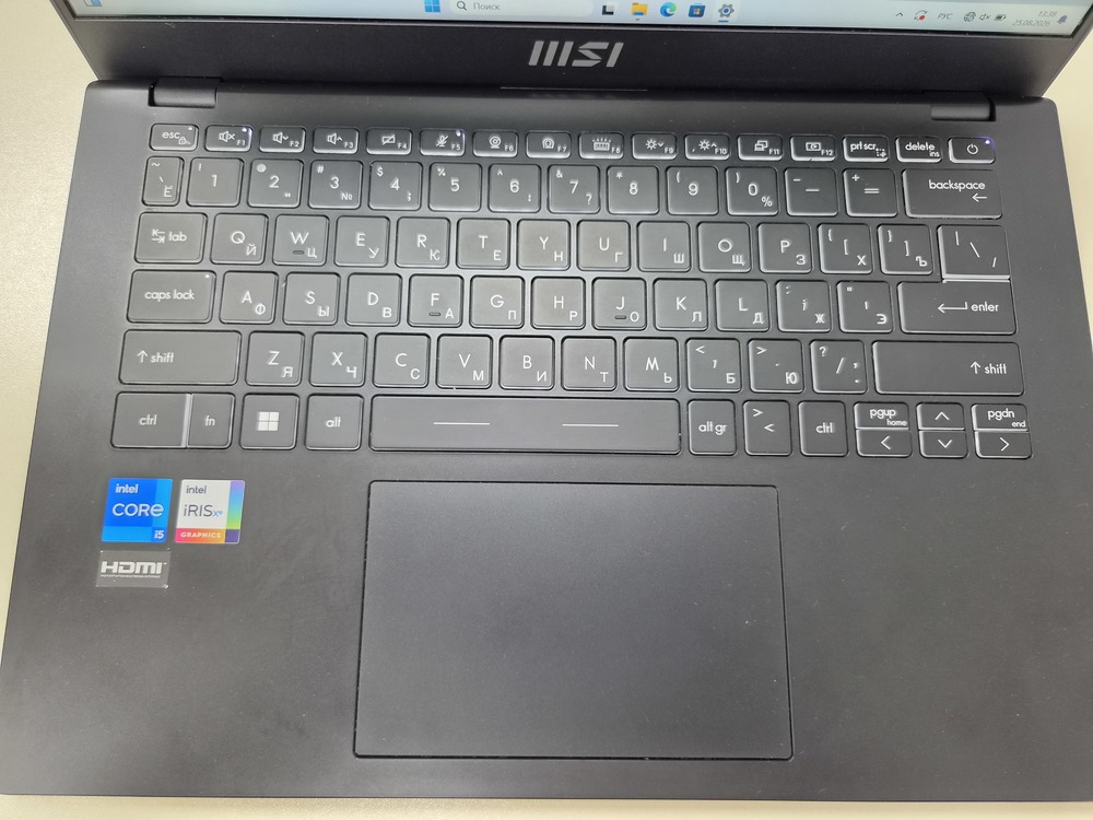 Ноутбук MSI Modern 14 C12M-033; Core i3-1215U, Intel iris XE Graphics, 16 Гб, 512 GB, Нет