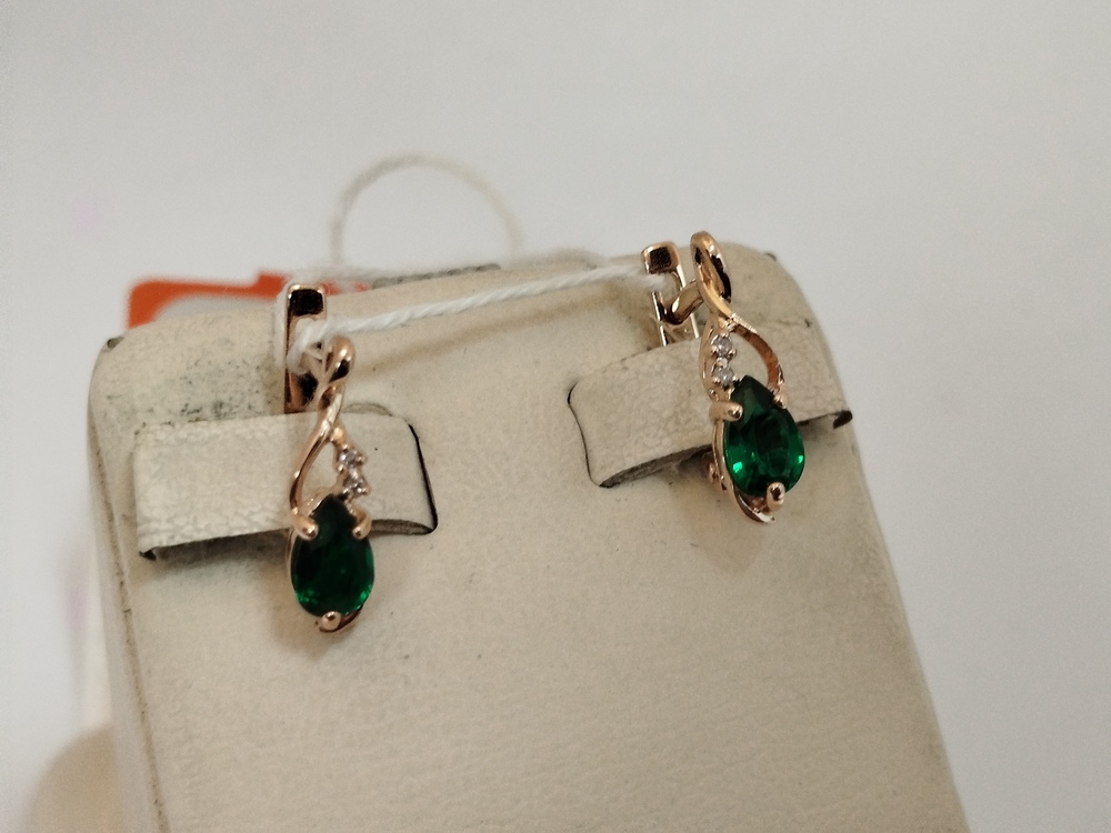 СКМИ585 СЕРЬГИ С КАМНЯМИ (Au 585)