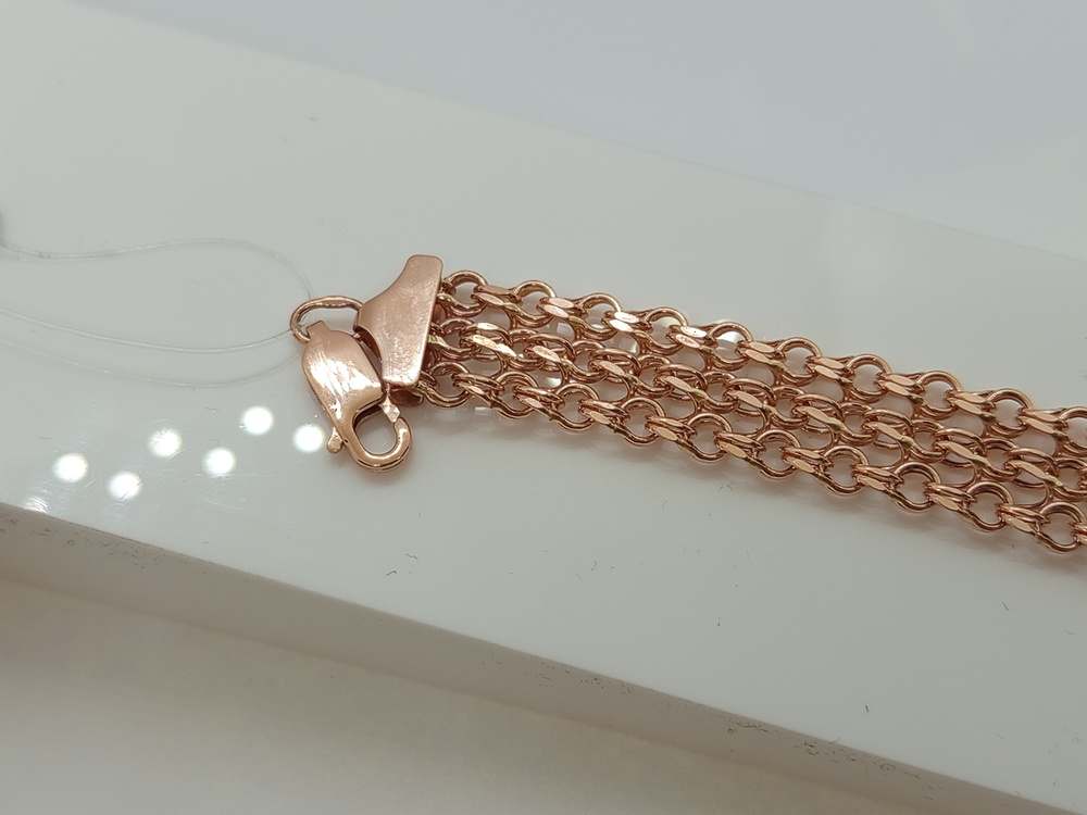 БРАСЛЕТ ПУСТОТЕЛЫЙ Бисмарк тройной (Au 585)