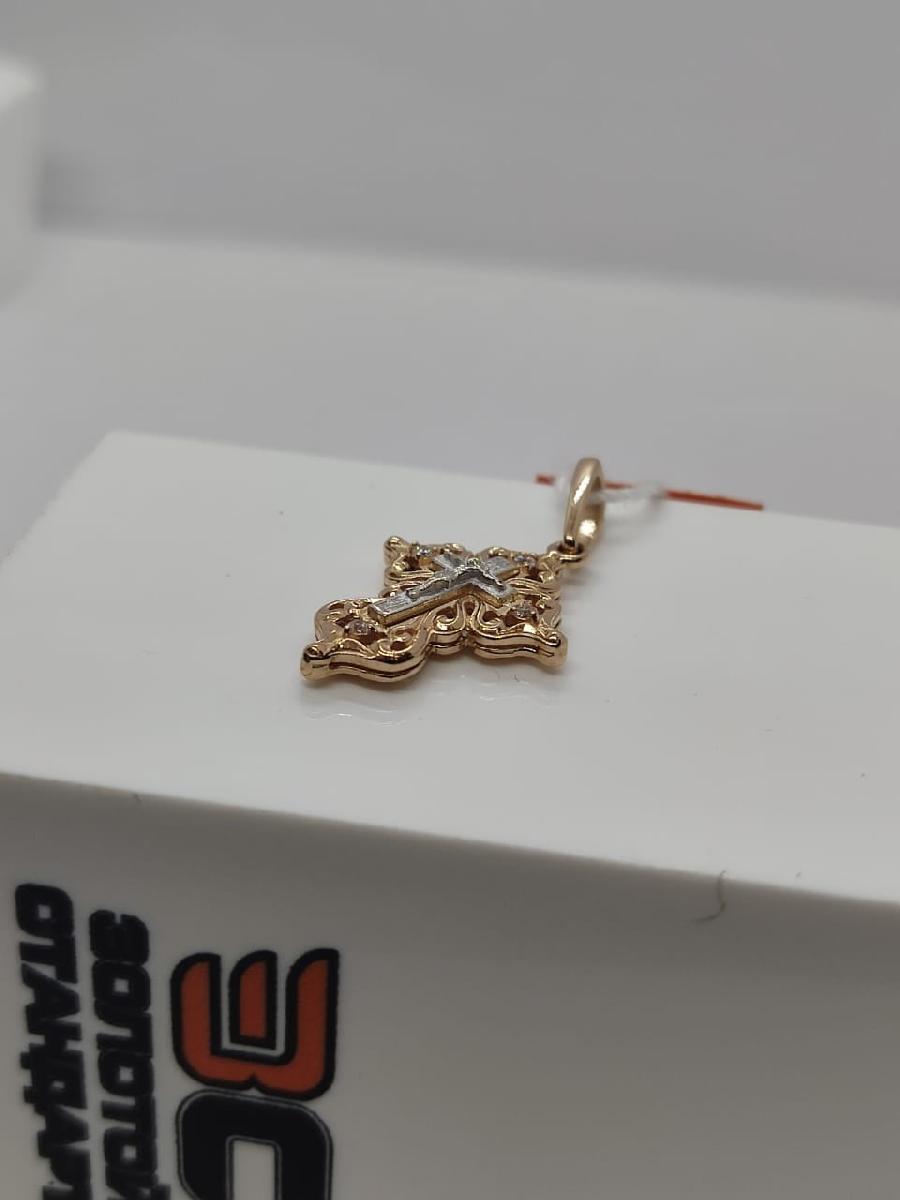 ПОДВЕСКА КРЕСТ С КАМНЯМИ (Au 585)