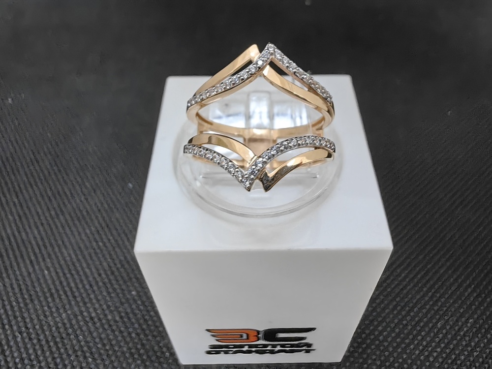 КОЛЬЦО С КАМНЯМИ (Au 585)