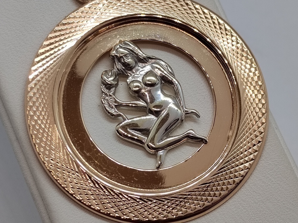 5642А/дева ПОДВЕСКА ЗНАК ЗОДИАКА ДЕВА (Au 585)