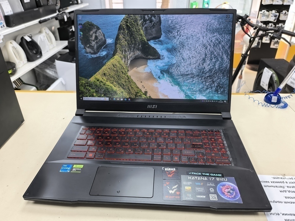Ноутбук MSI Katana 17 b12u; Core I5-12450H, GeForce RTX 3050, 16 Гб, 480 Гб, Нет