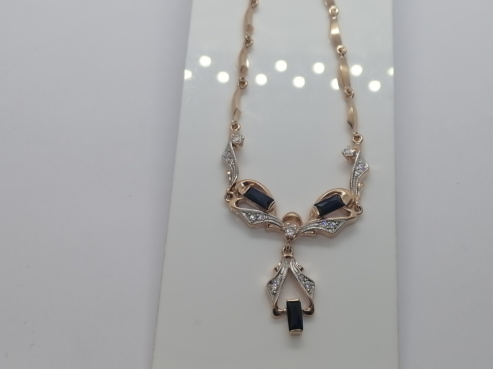 КОЛЬЕ С КАМНЯМИ Au 585