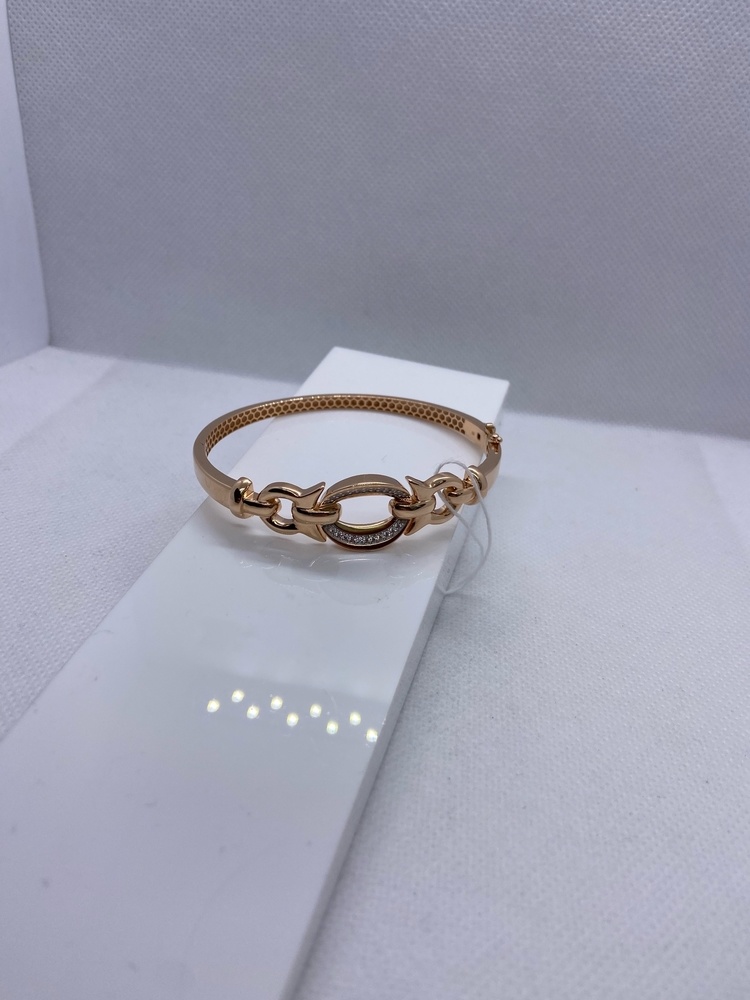 БЖКИ585 БРАСЛЕТ ЖЕСТКИЙ С КАМНЯМИ (Au 585)