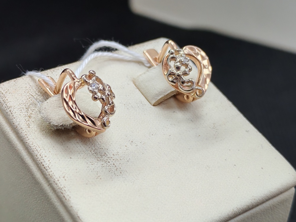 СКМ585 СЕРЬГИ С КАМНЕМ (Au 585)