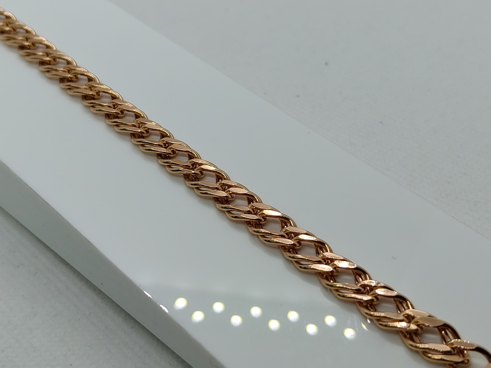 БРАСЛЕТ ПУСТОТЕЛЫЙ Ромб двойной Au 585