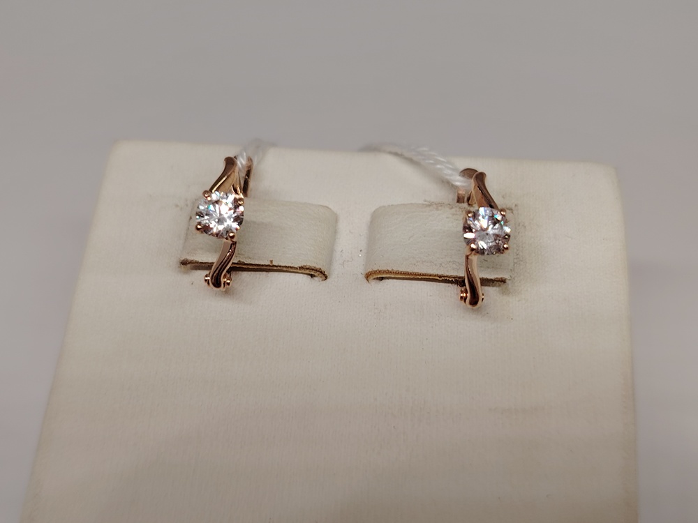 СКМ585 СЕРЬГИ С КАМНЕМ (Au 585)