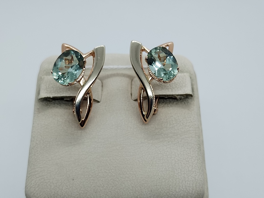 СЕРЬГИ С КАМНЕМ (Au 585)