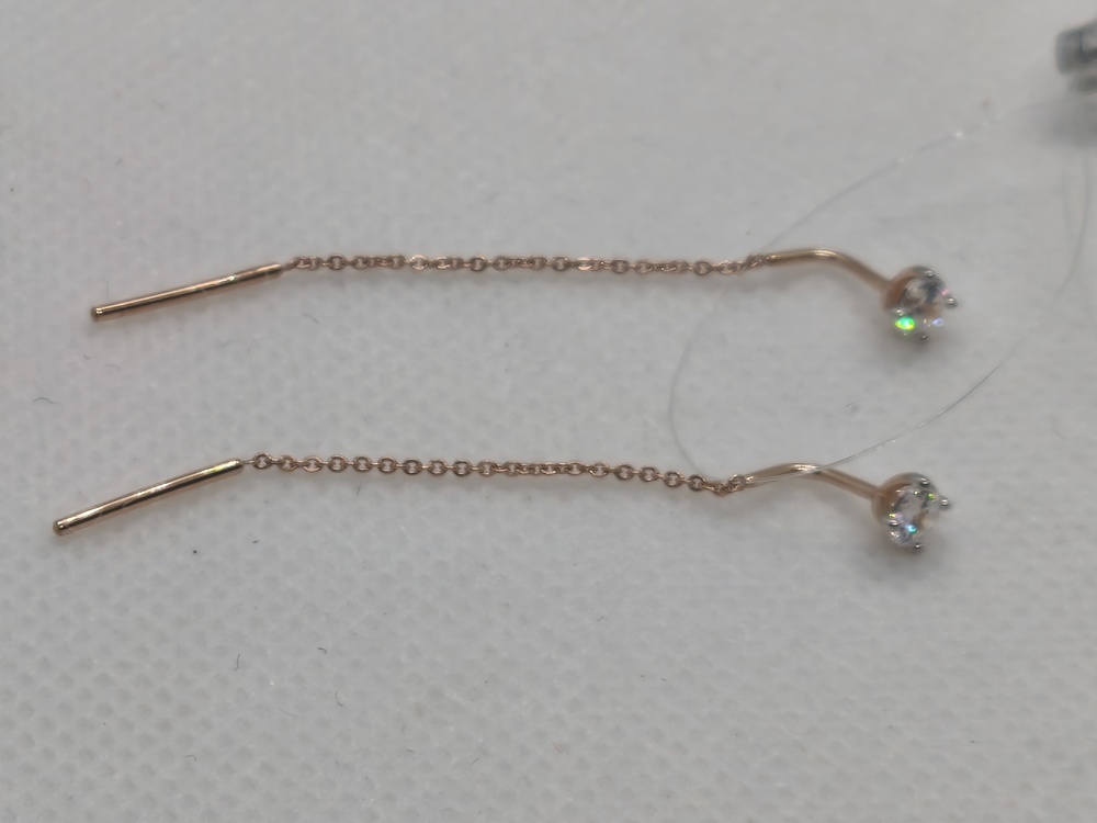 СЕРЬГИ ПРОДЕВКИ с камнем (Au 585)