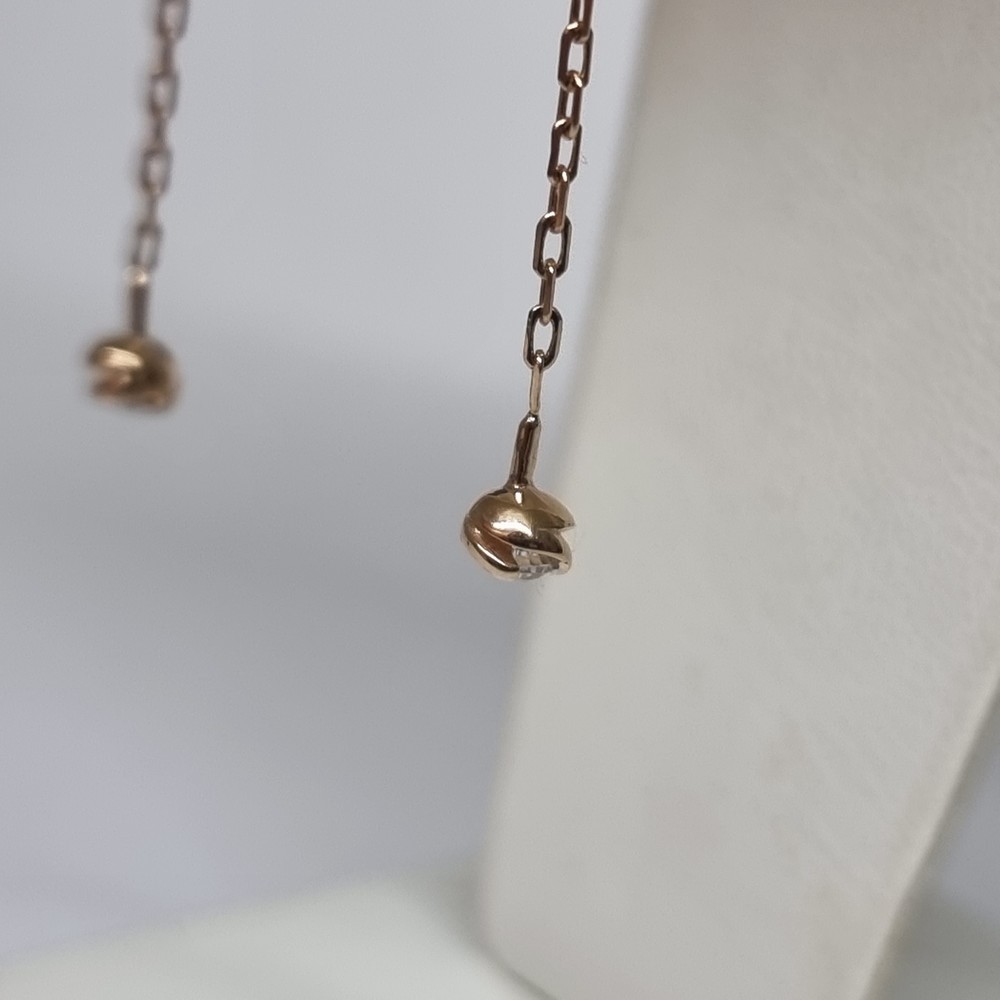 04-62-0148-00 СЕРЬГИ ПРОДЕВКИ с камнем (Au 585)