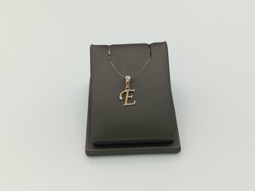 ПОДВЕСКА БУКВА Е с камнем (Au 585)