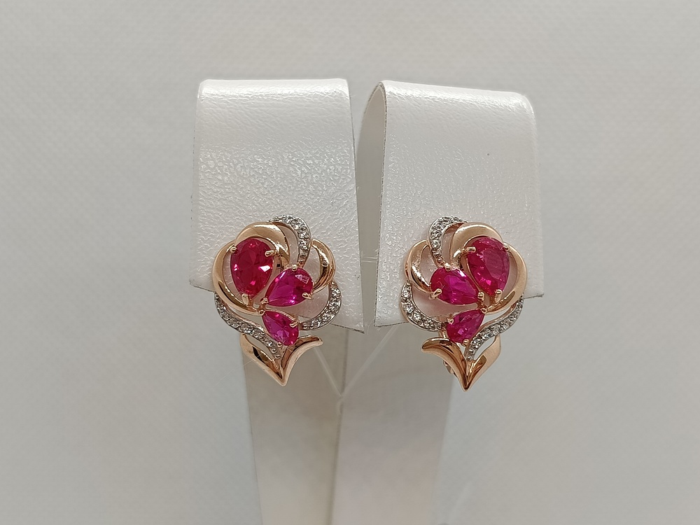 725038 СЕРЬГИ С КАМНЯМИ (Au 585)