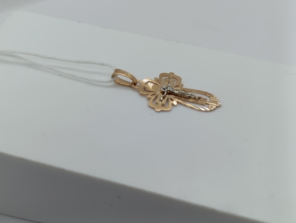 ПОДКБК585 ПОДВЕСКА КРЕСТ БЕЗ КАМНЯ (Au 585)