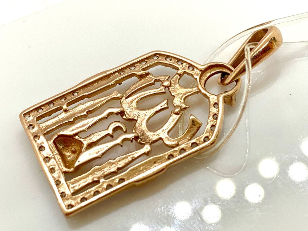 3-029 ПОДВЕСКА МЕЧЕТЬ с камнями (Au 585)