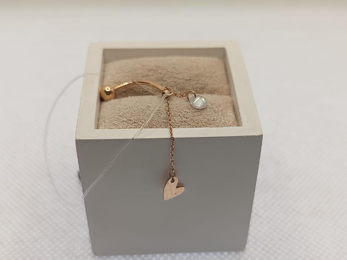 ПИРСИНГ В ПУПОК с камнем (Au 585)