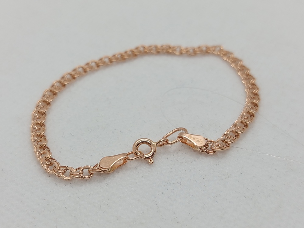 7050200П-16 БРАСЛЕТ ПУСТОТЕЛЫЙ Бисмарк (Au 585)