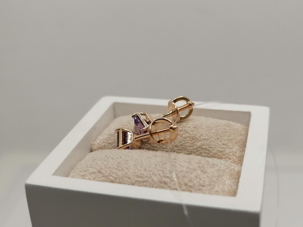 СЕРЬГИ ПУСЕТЫ с камнем (Au 585)