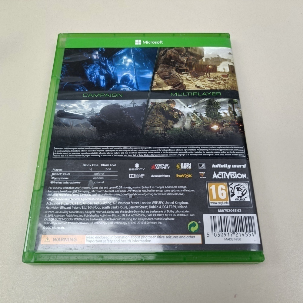 Игра XBOX Call Of Duty Modern Warfare Remastered